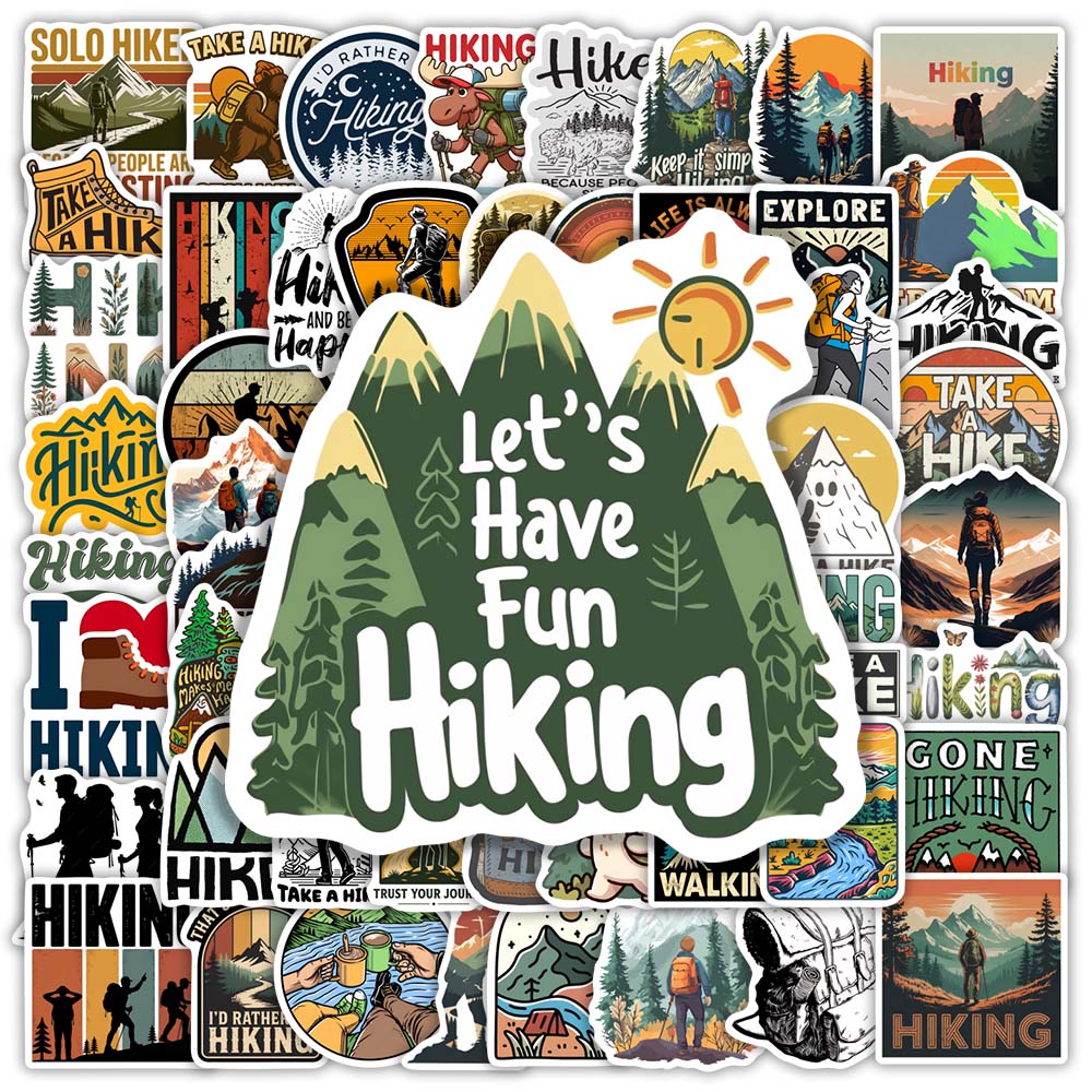 Outdoor Adventure Gifts - Coole Outdoor-Abenteuer-Wandersticker, wasserdichte Vinyl-Aufkleber, DIY-Geschenk, Spielzeug,