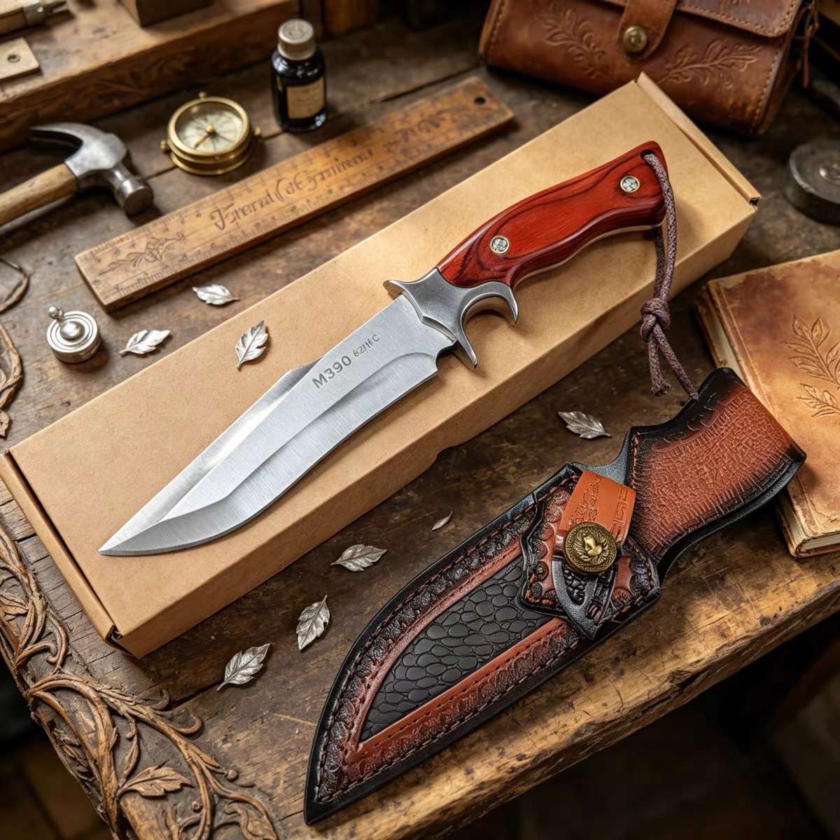 M390 Stahl Outdoor-Geradmesser – Survival Knife Full Tang Bewertung und Preis