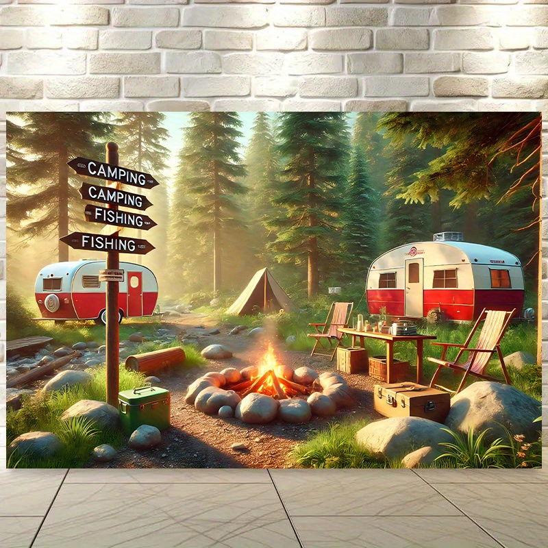 Camping-Wohnwagen-Wandteppich  – Outdoor Adventure Rv Bewertung und Preis