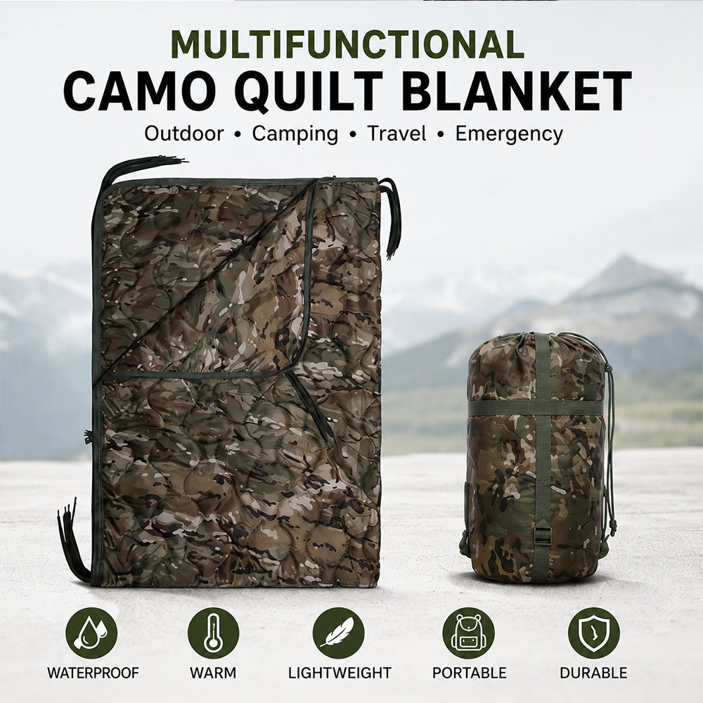 Tarnfarbene Campingdecke mit R – Outdoor Adventure Quilt Bewertung und Preis