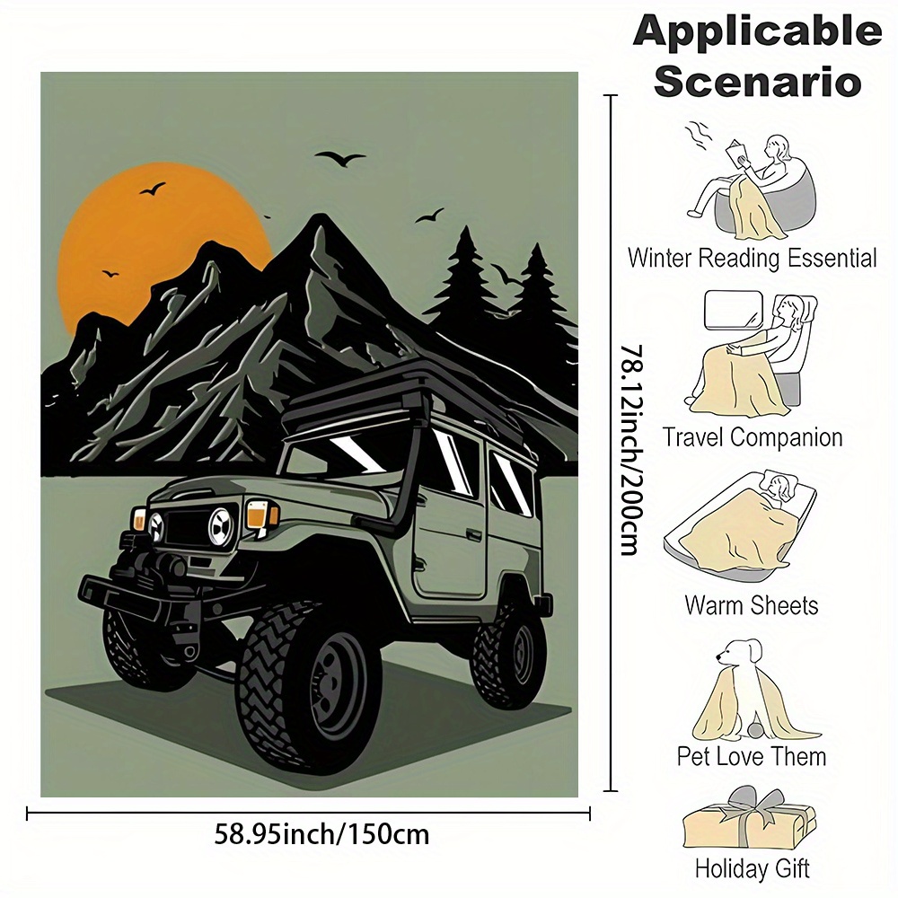 Gemütliche Camping-Jeep-Illust – Outdoor Adventure Jeep Bewertung und Preis